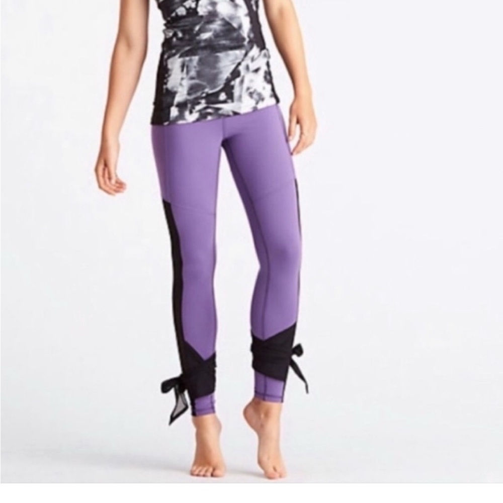 Lucy Purple and Black Women's Athletic Leggings